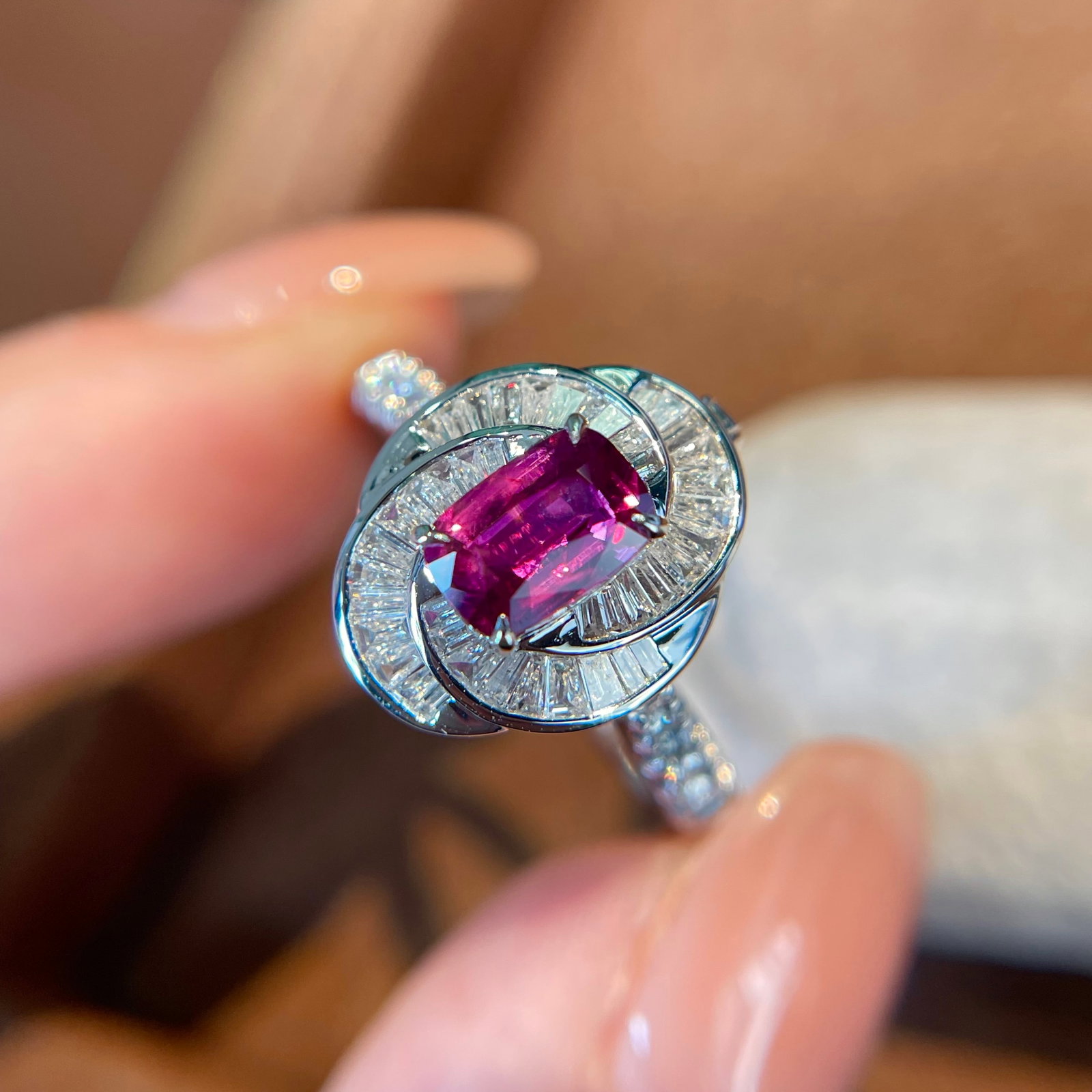 14k Gold 0.70 Ct Natural Ruby & Diamond Ring/pendant( Without Chain ): Ref:231118423 // gold content:14k gold // ring size:7. 25us // // main gemstone:ruby // shape:cushion // carat weight:0. 70ct // color:red // treatment:natural // // adjacent gemstone 2 : diamond //