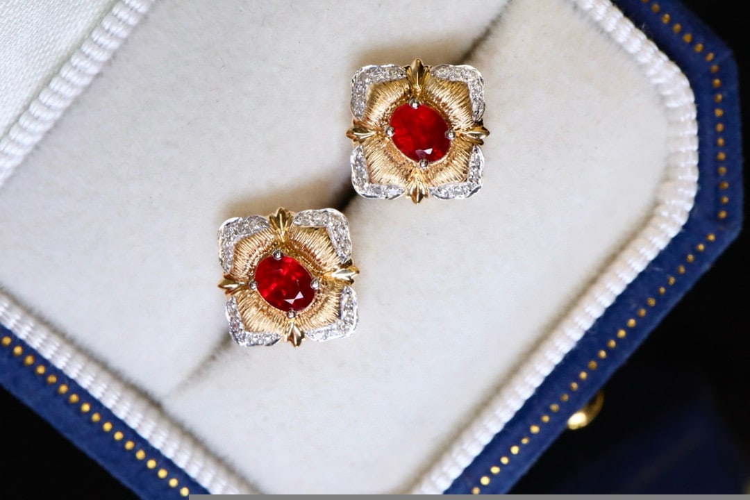 14k Gold 1.35 Ctw Natural Ruby & Sapphire Ring - 2