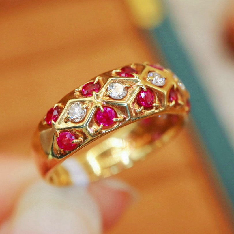 14k Gold 1.25 Ctw Natural Ruby & Diamond Ring - 4