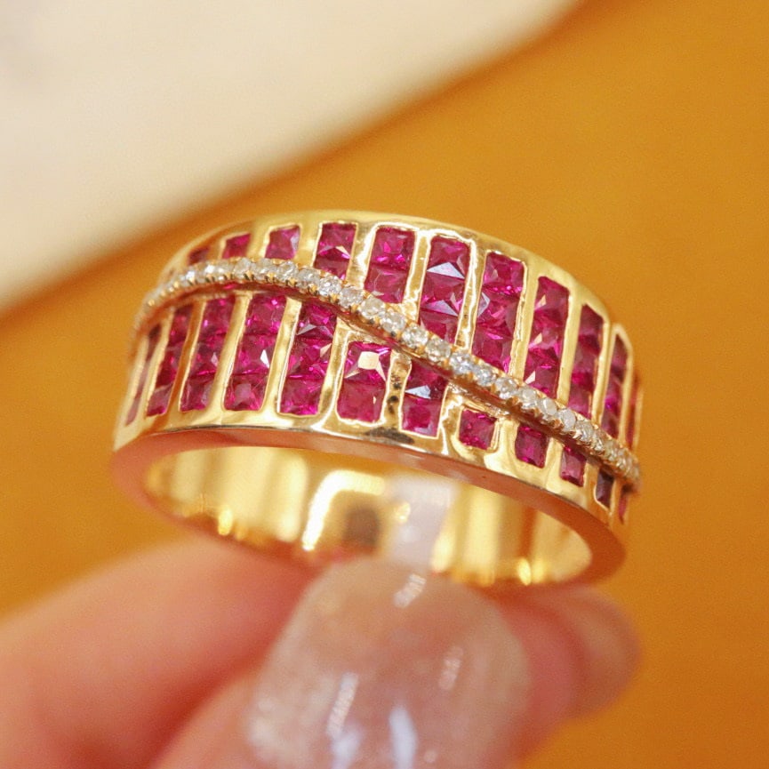 14k Gold 1.14 Ctw Natural Ruby & Diamond Ring - 2