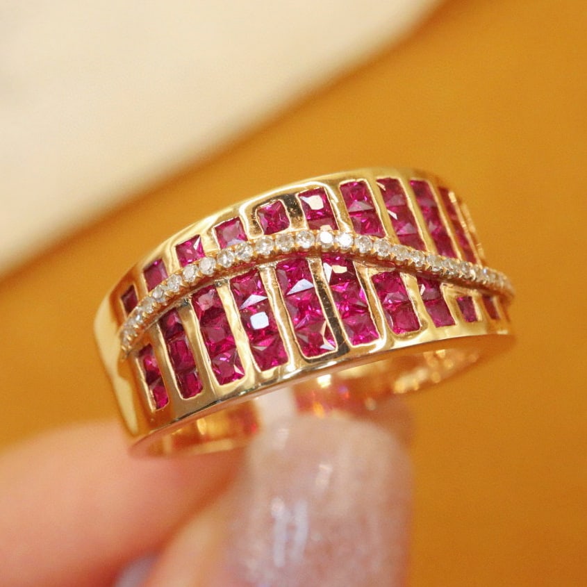 14k Gold 1.14 Ctw Natural Ruby & Diamond Ring - 3