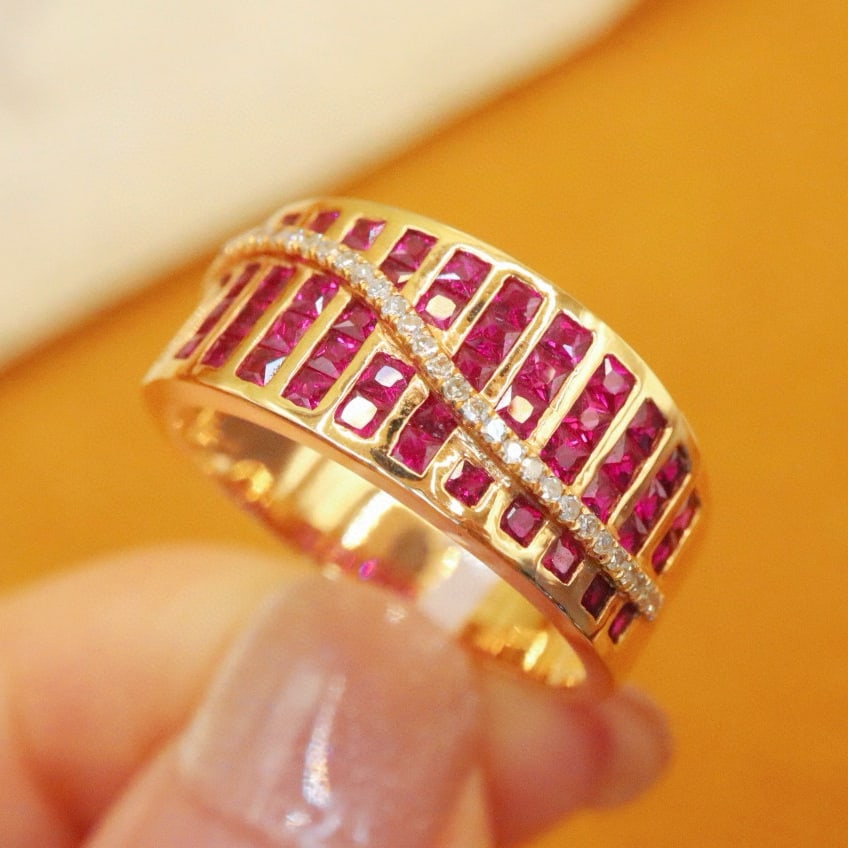 14k Gold 1.14 Ctw Natural Ruby & Diamond Ring - 4