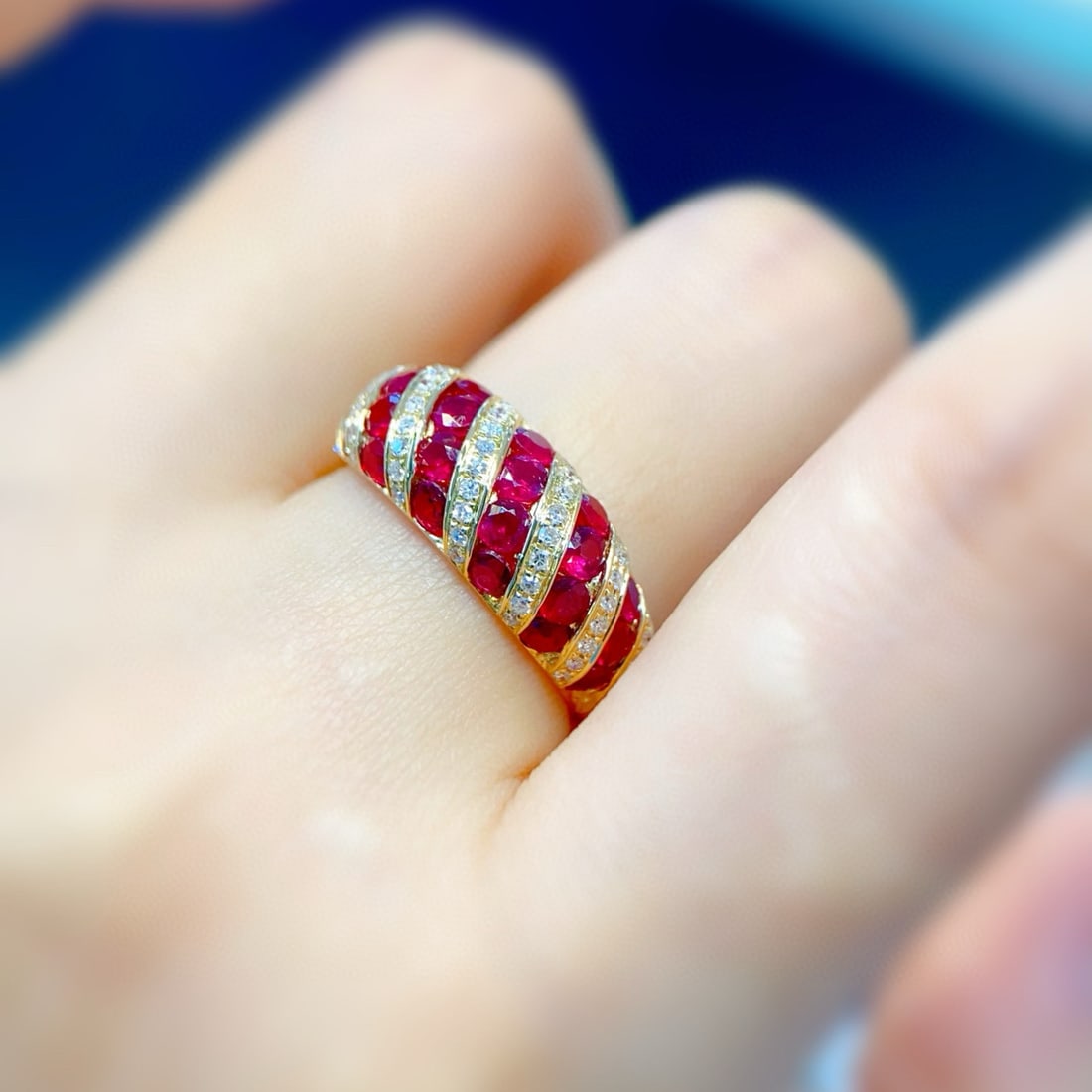 14k Gold 2 Ct Natural Ruby & Diamond Ring - 4