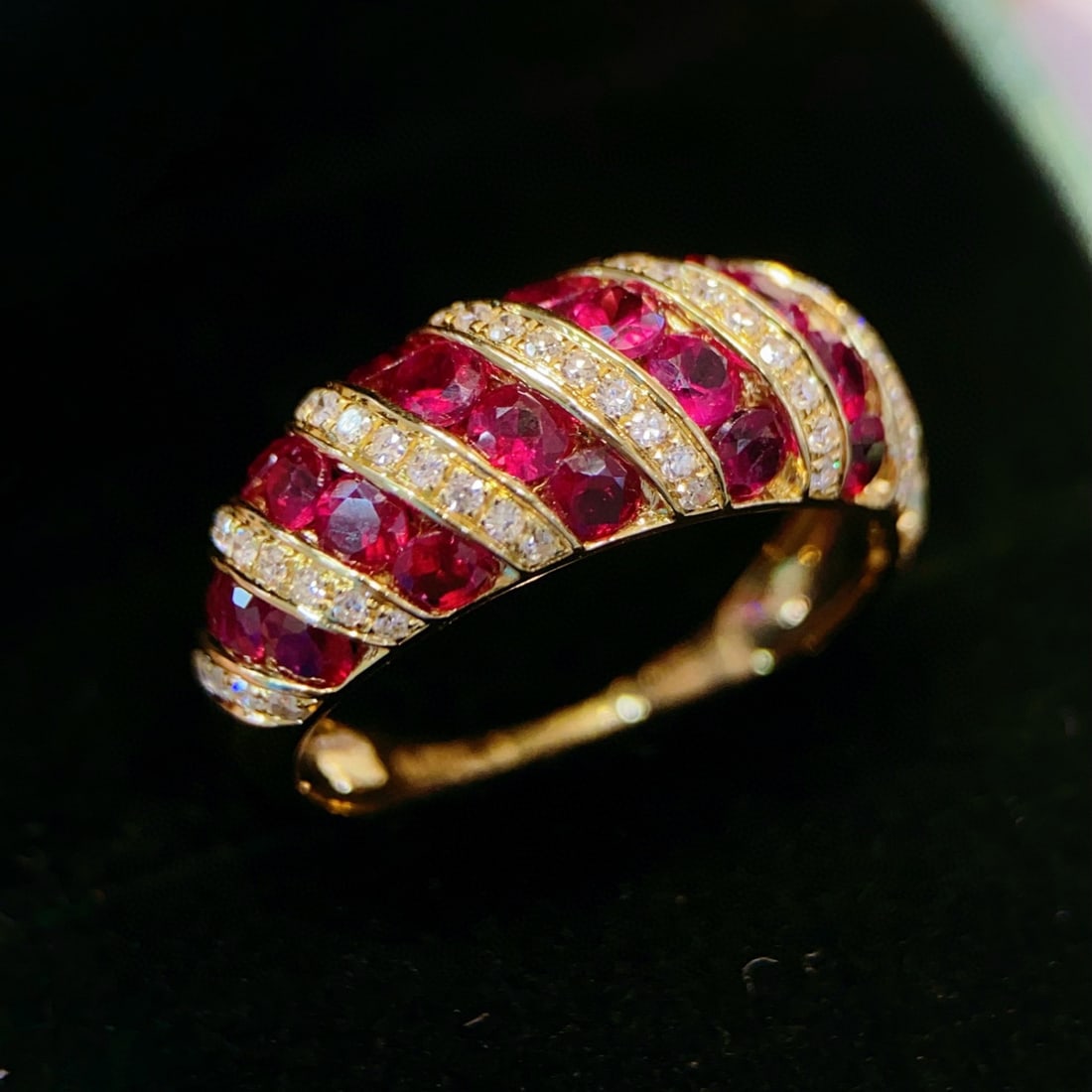 14k Gold 2 Ct Natural Ruby & Diamond Ring - 5