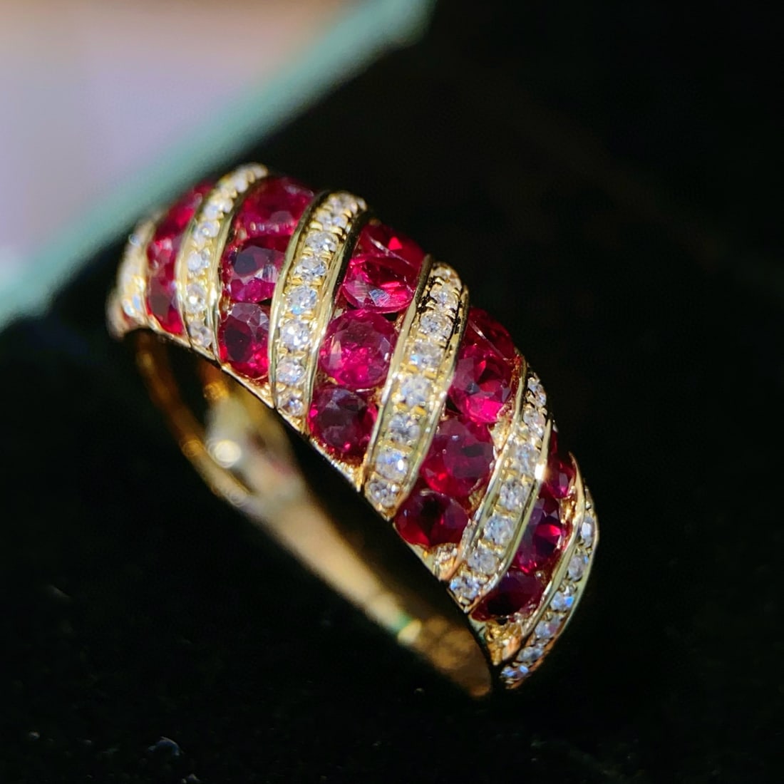 14k Gold 2 Ct Natural Ruby & Diamond Ring - 6