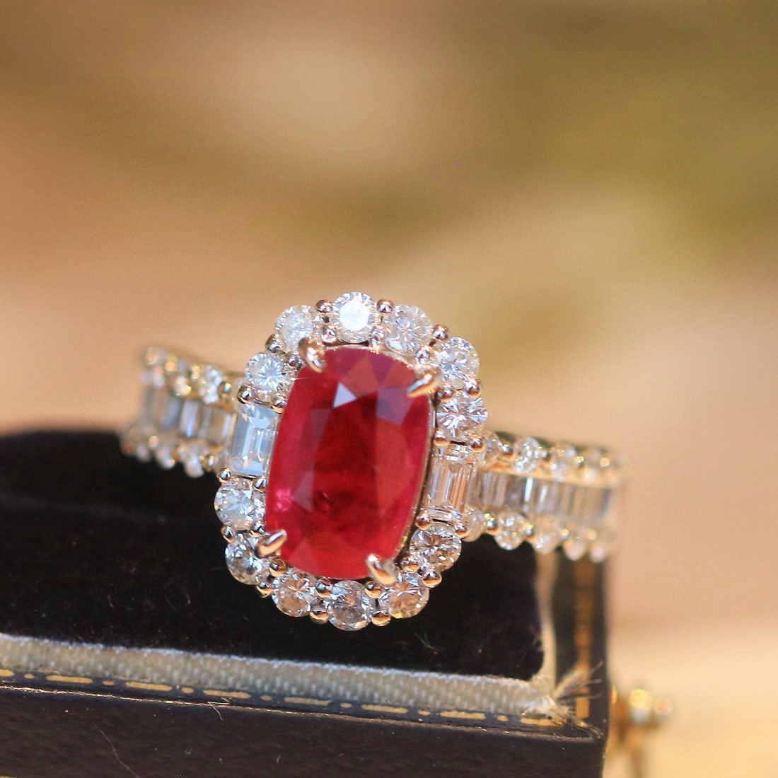 14k Gold 3.31 Ctw Natural Ruby & Diamond Ring - 3