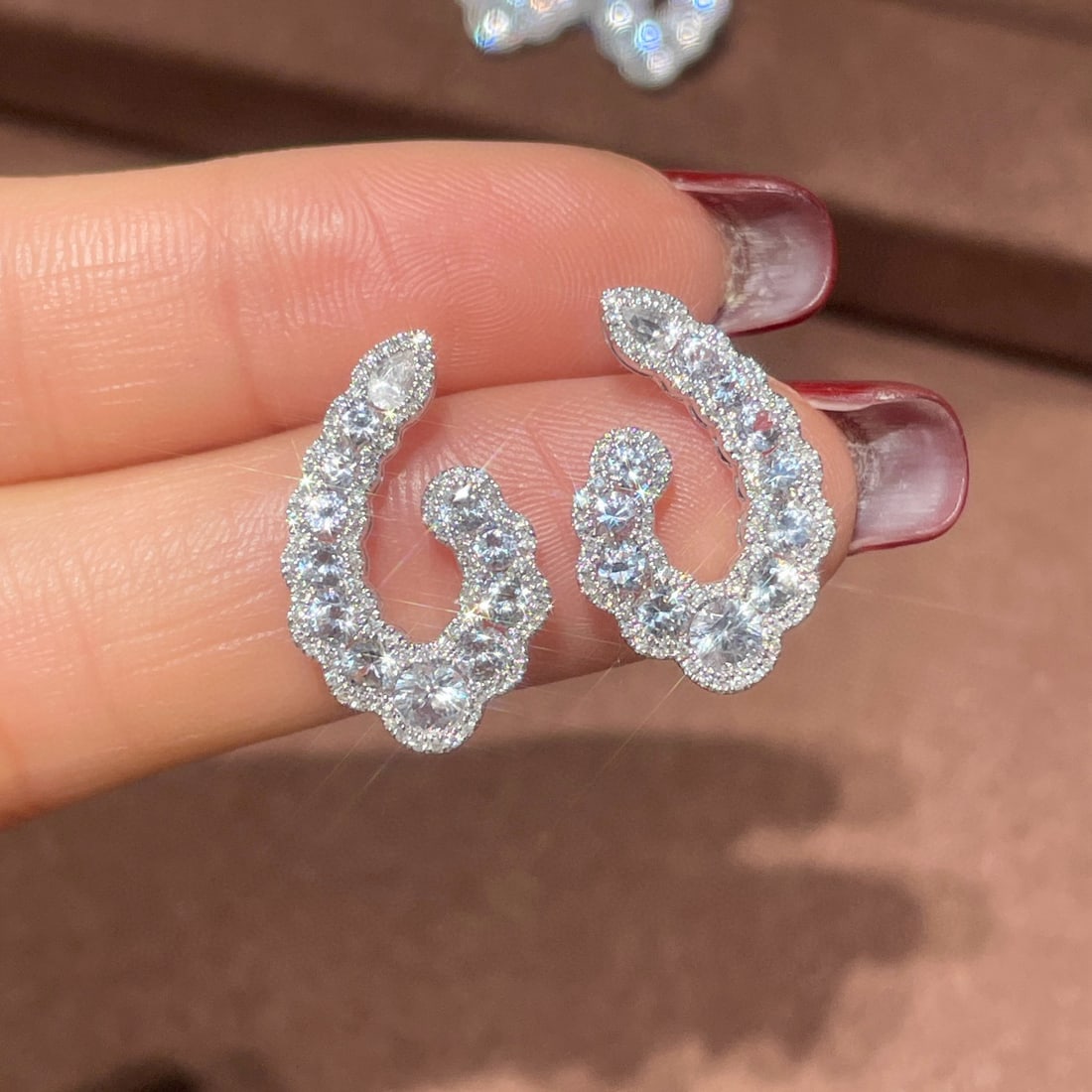 14k Gold 2.30 Ctw Natural Sapphire & Diamond Earrings - 3