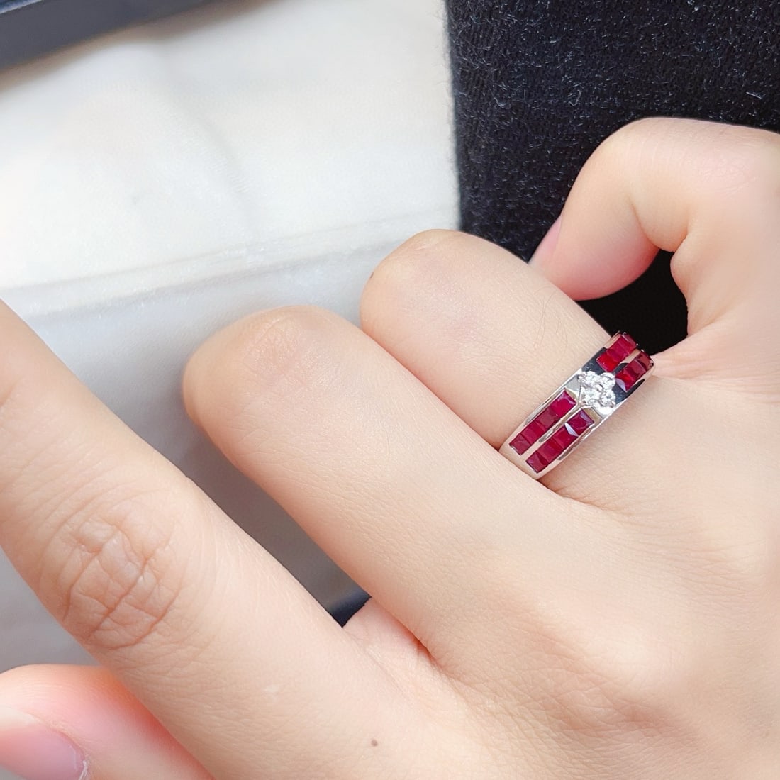 14k Gold 1.65 Ct Natural Ruby & Sapphire Ring - 3