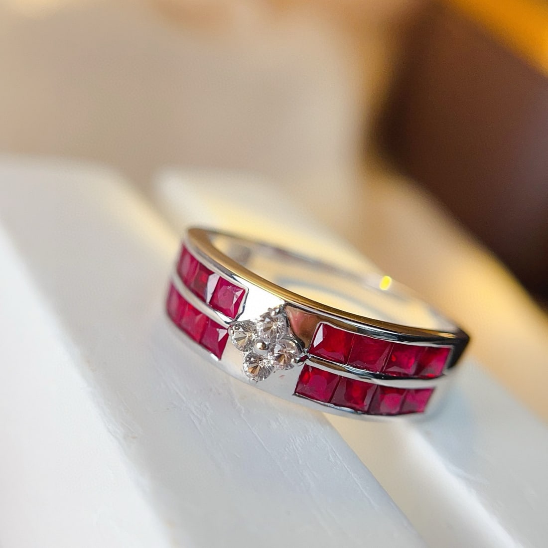 14k Gold 1.65 Ct Natural Ruby & Sapphire Ring - 5