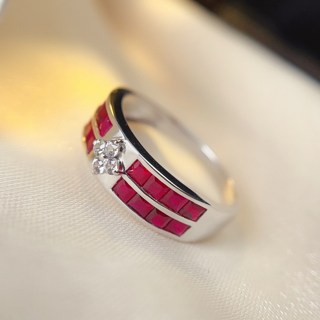 14k Gold 1.65 Ct Natural Ruby & Sapphire Ring - 6