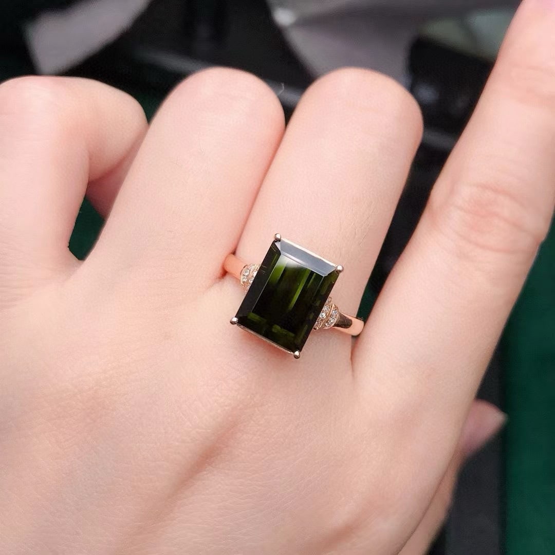 14k Gold 4.79 Ctw Natural Tourmaline & Diamond Ring - 6