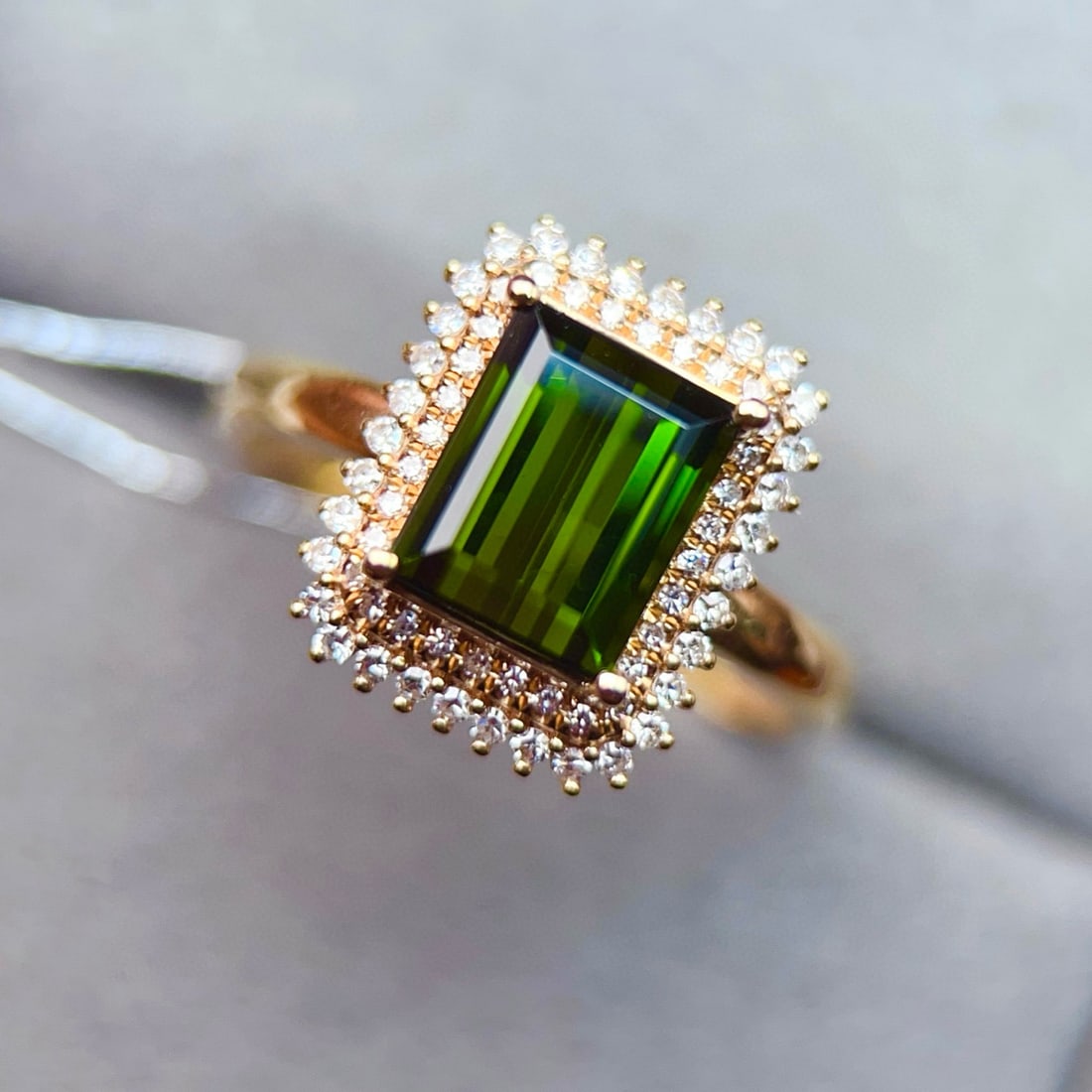 14k Gold 2.11 Ctw Natural Tourmaline & Diamond Ring - 2