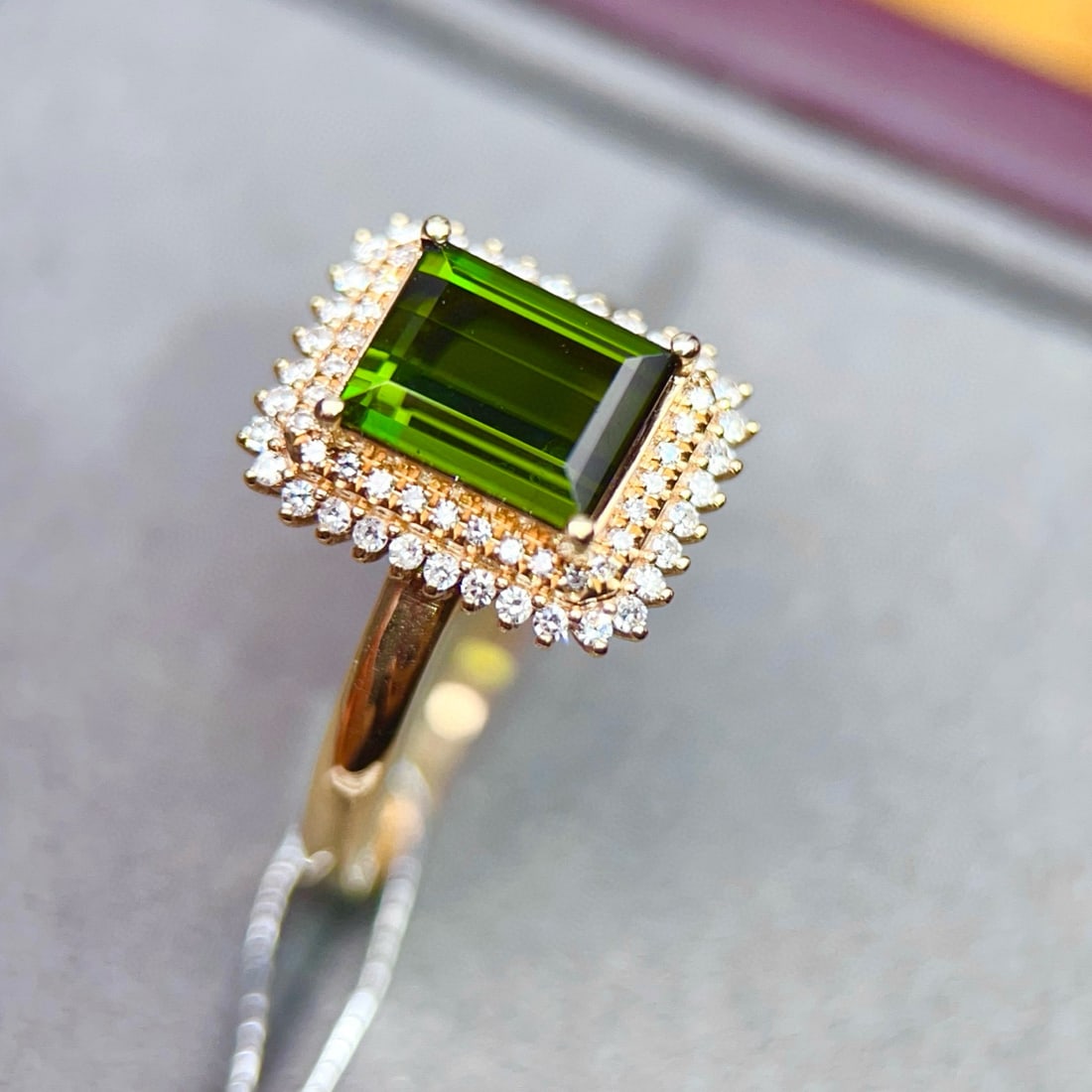 14k Gold 2.11 Ctw Natural Tourmaline & Diamond Ring - 4