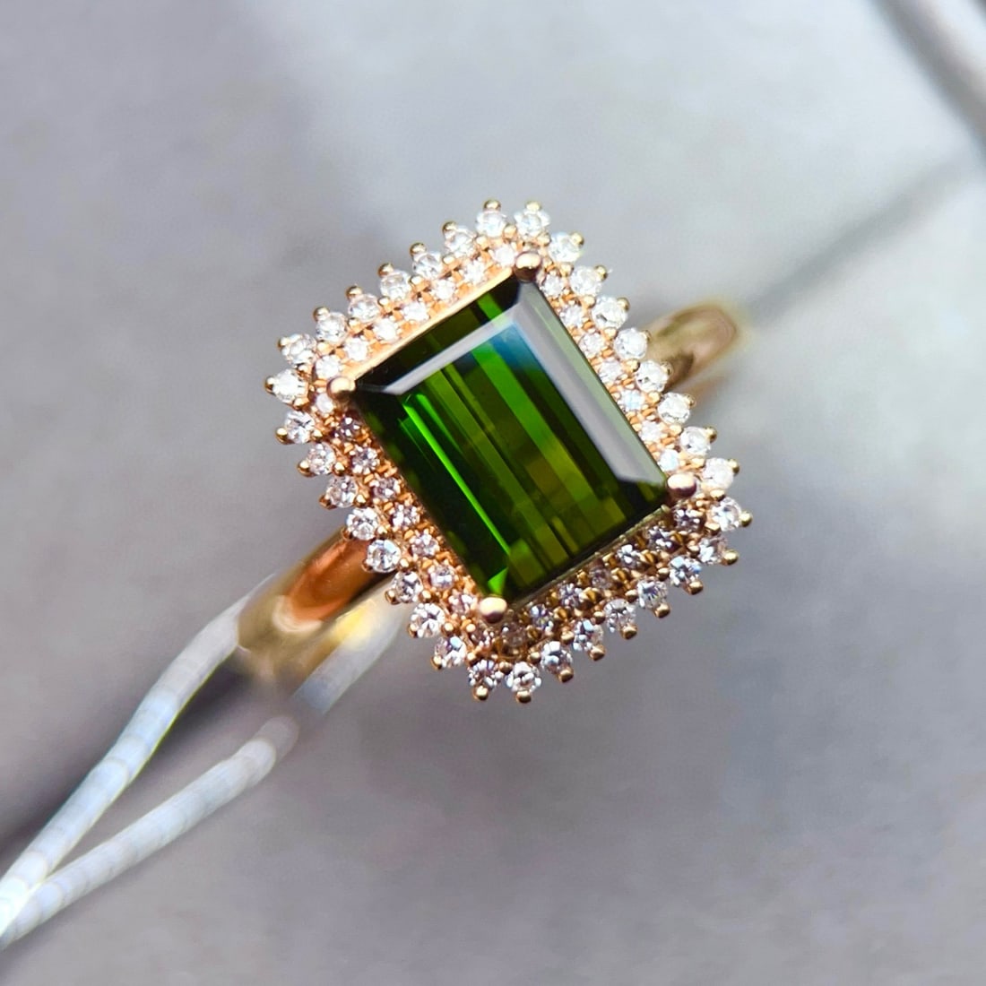 14k Gold 2.11 Ctw Natural Tourmaline & Diamond Ring - 6
