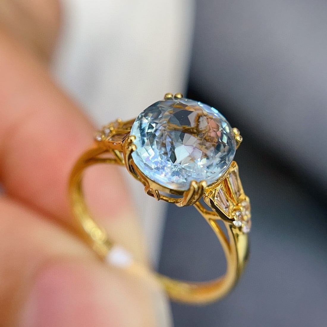 14k Gold 2.70 Ct Natural Aquamarine Ring - 3