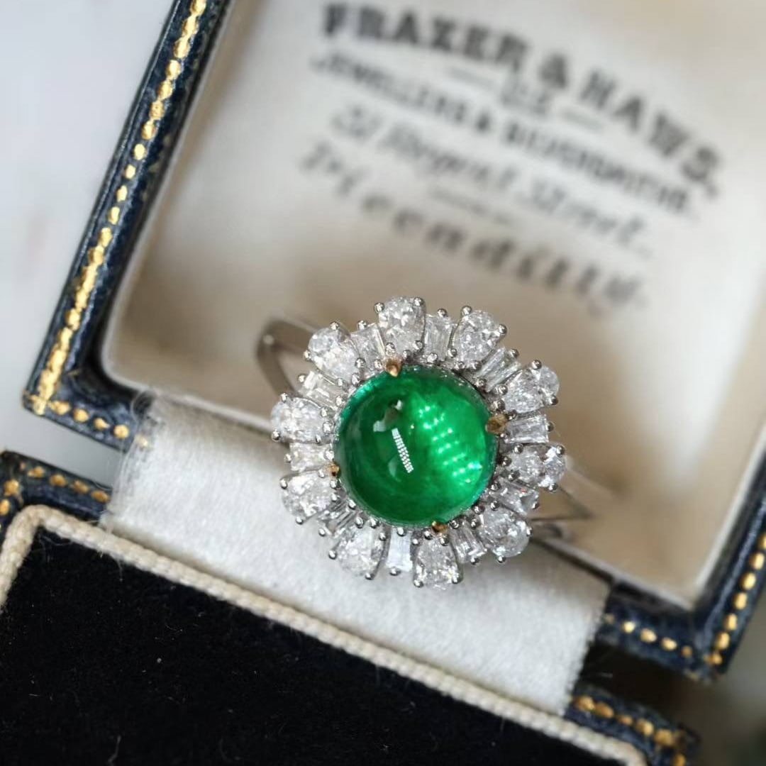 14k Gold 3.04 Ctw Vivid Green Natural Emerald & Diamond Ring - 3