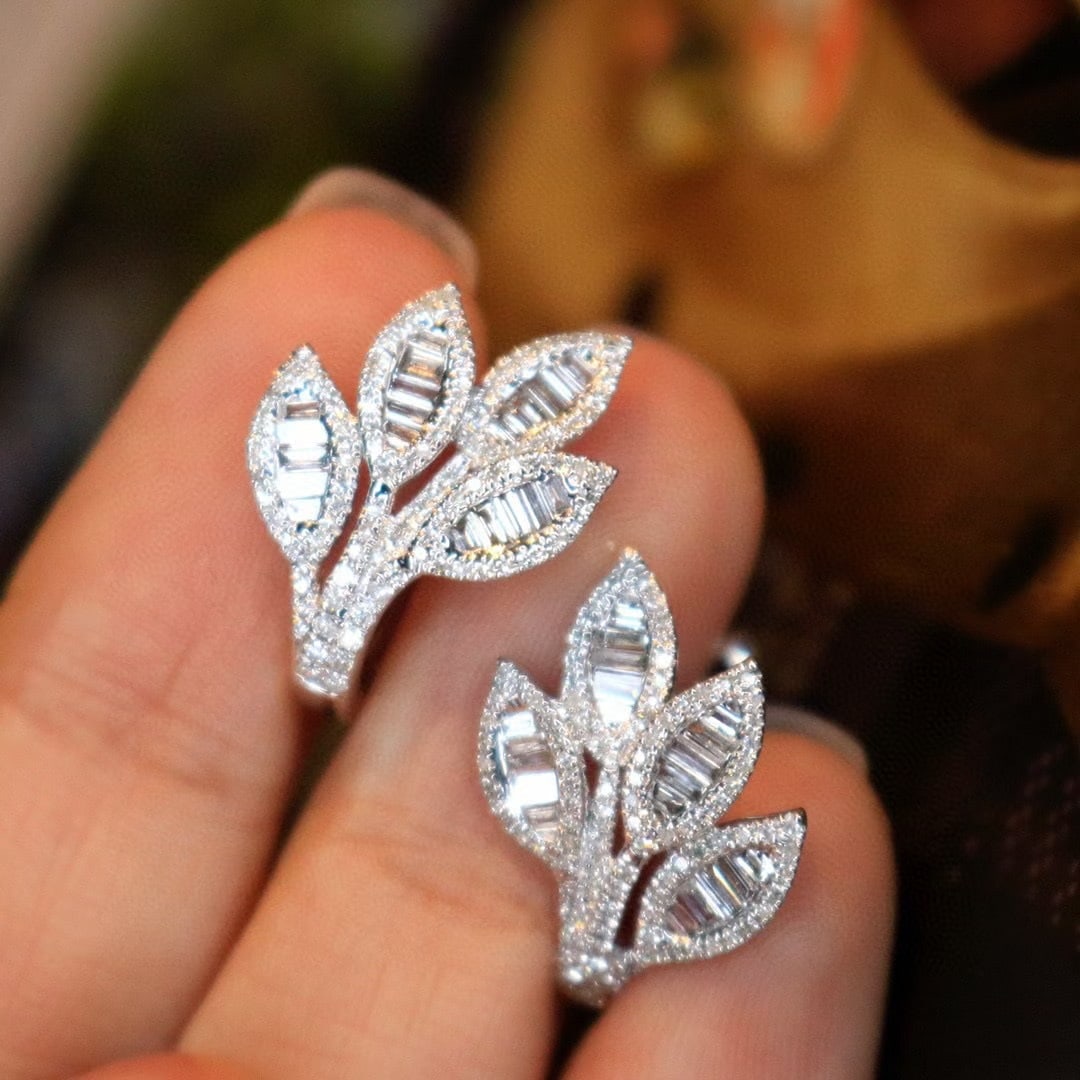 14k Gold 0.8 Ct Natural H Diamond Earrings - 3