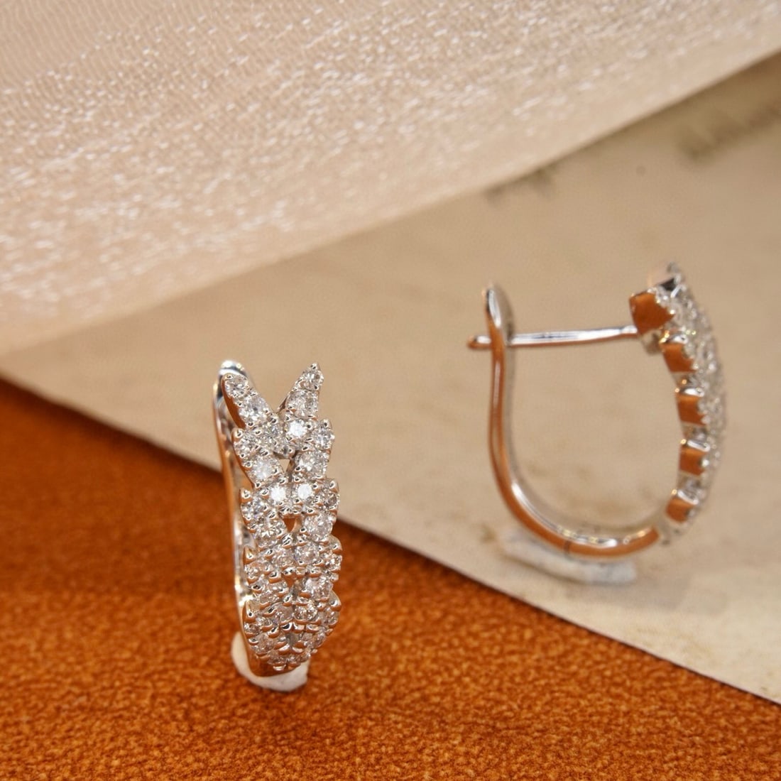 14k Gold 0.28 Ct Natural H Diamond Earrings - 4