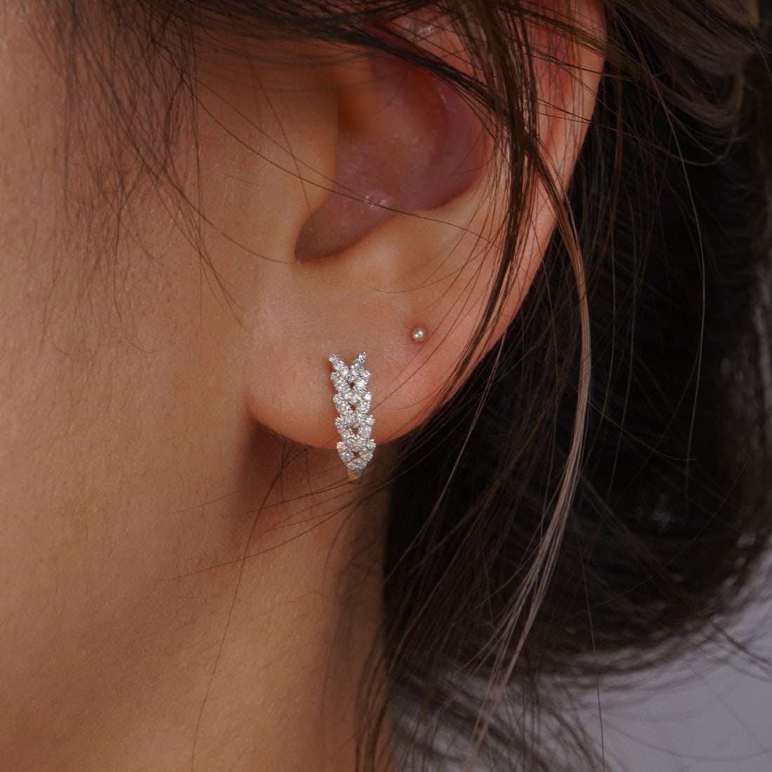 14k Gold 0.28 Ct Natural H Diamond Earrings - 7