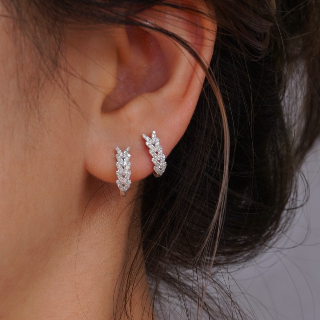 14k Gold 0.28 Ct Natural H Diamond Earrings - 8