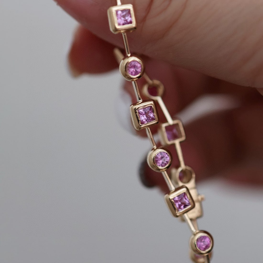 14k Gold 2.9 Ct Natural Sapphire Bracelet (1 of 9)