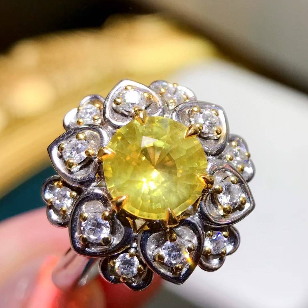 14k Gold 1.72 Ct Natural Sapphire & Diamond Ring (1 of 5)