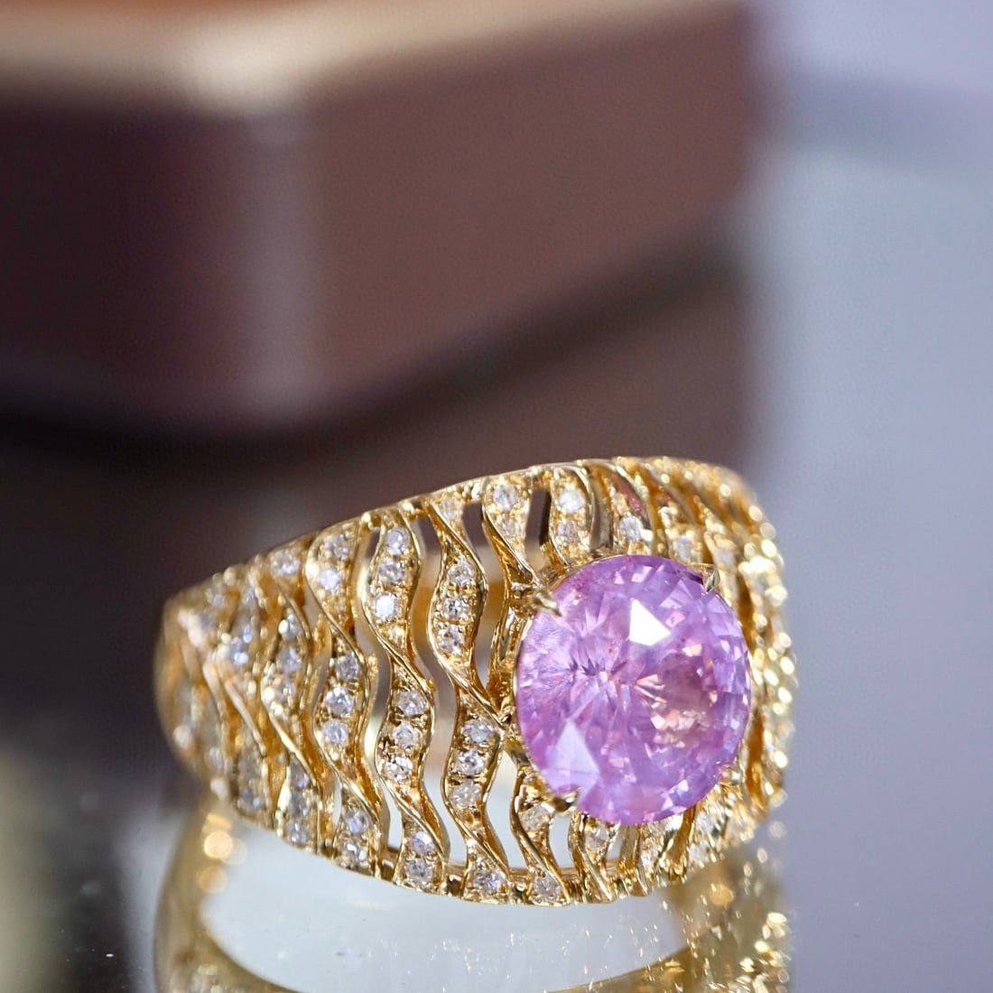 14k Gold 2.20 Ctw Natural Sapphire & Diamond Ring - 2