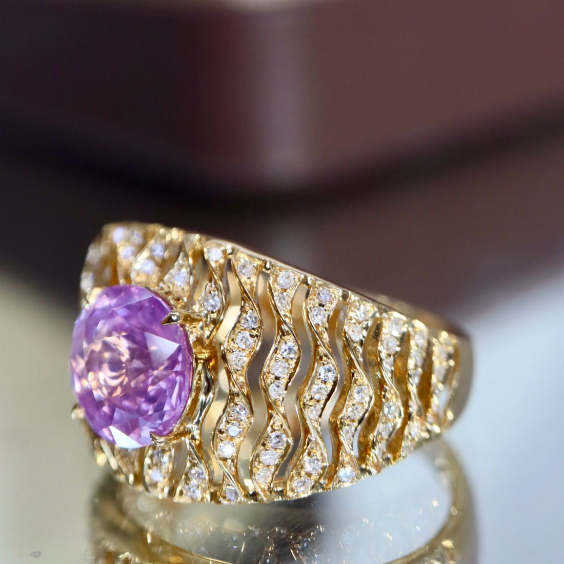 14k Gold 2.20 Ctw Natural Sapphire & Diamond Ring - 3