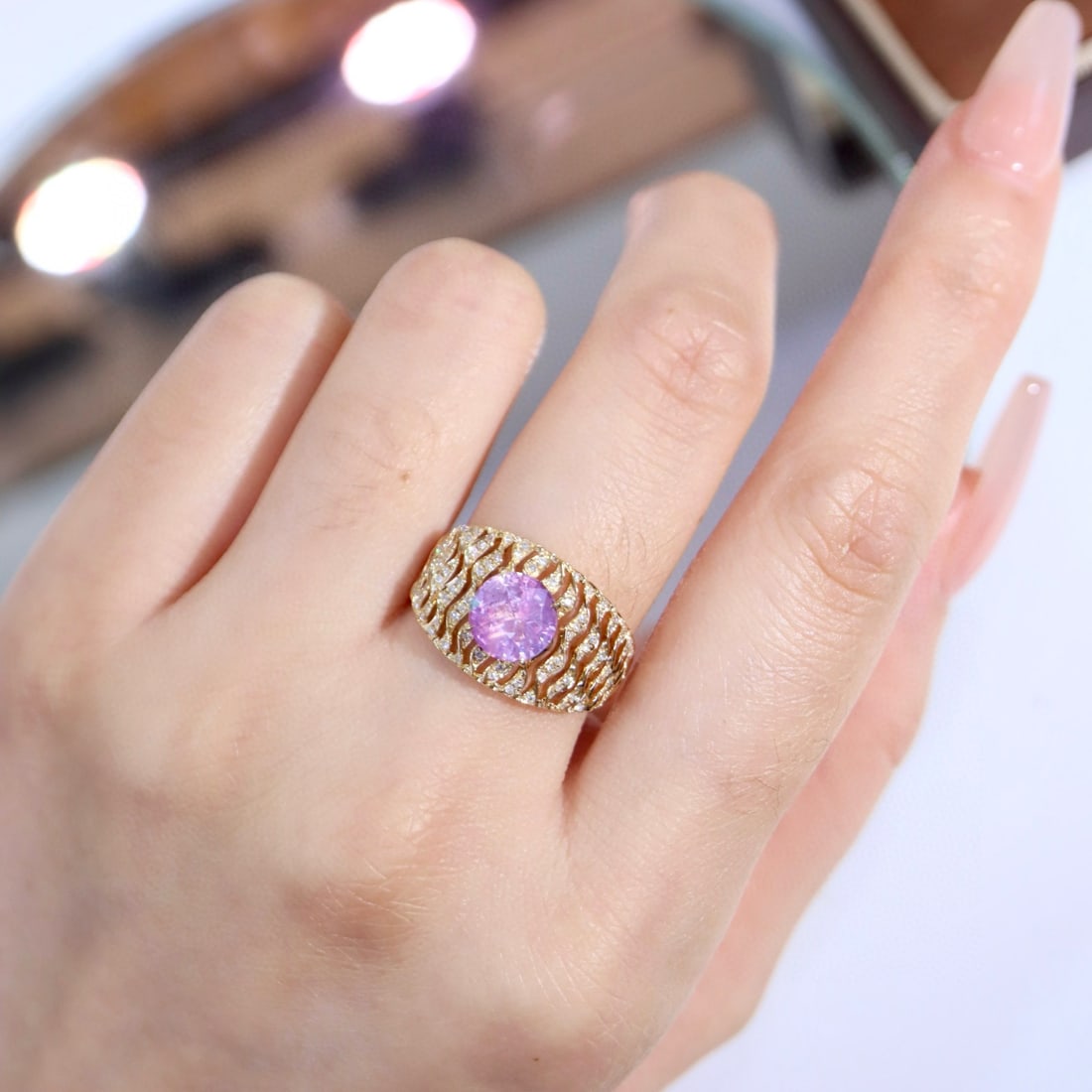 14k Gold 2.20 Ctw Natural Sapphire & Diamond Ring - 4