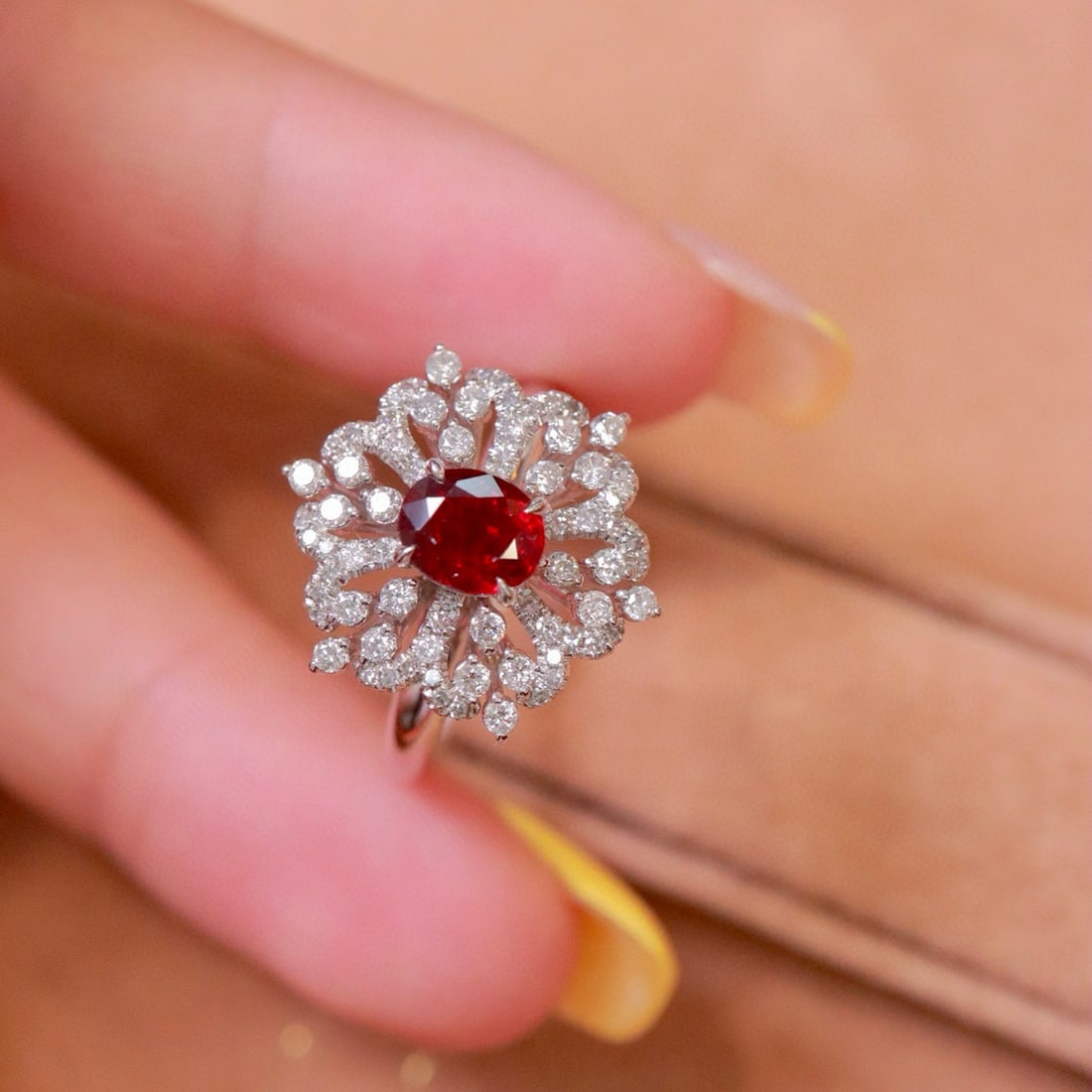 14k Gold 1.26 Ctw Natural Ruby & Diamond Ring - 2