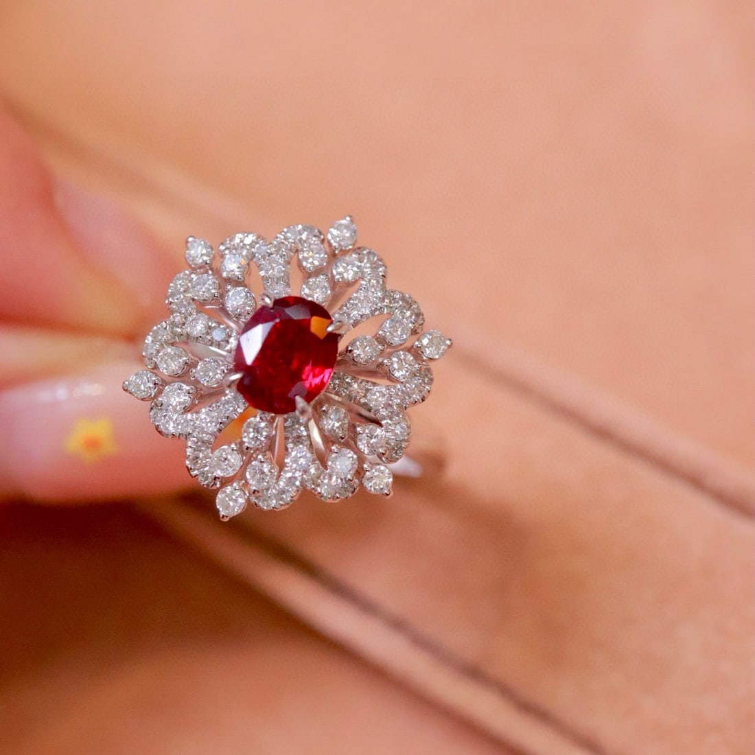 14k Gold 1.26 Ctw Natural Ruby & Diamond Ring - 6