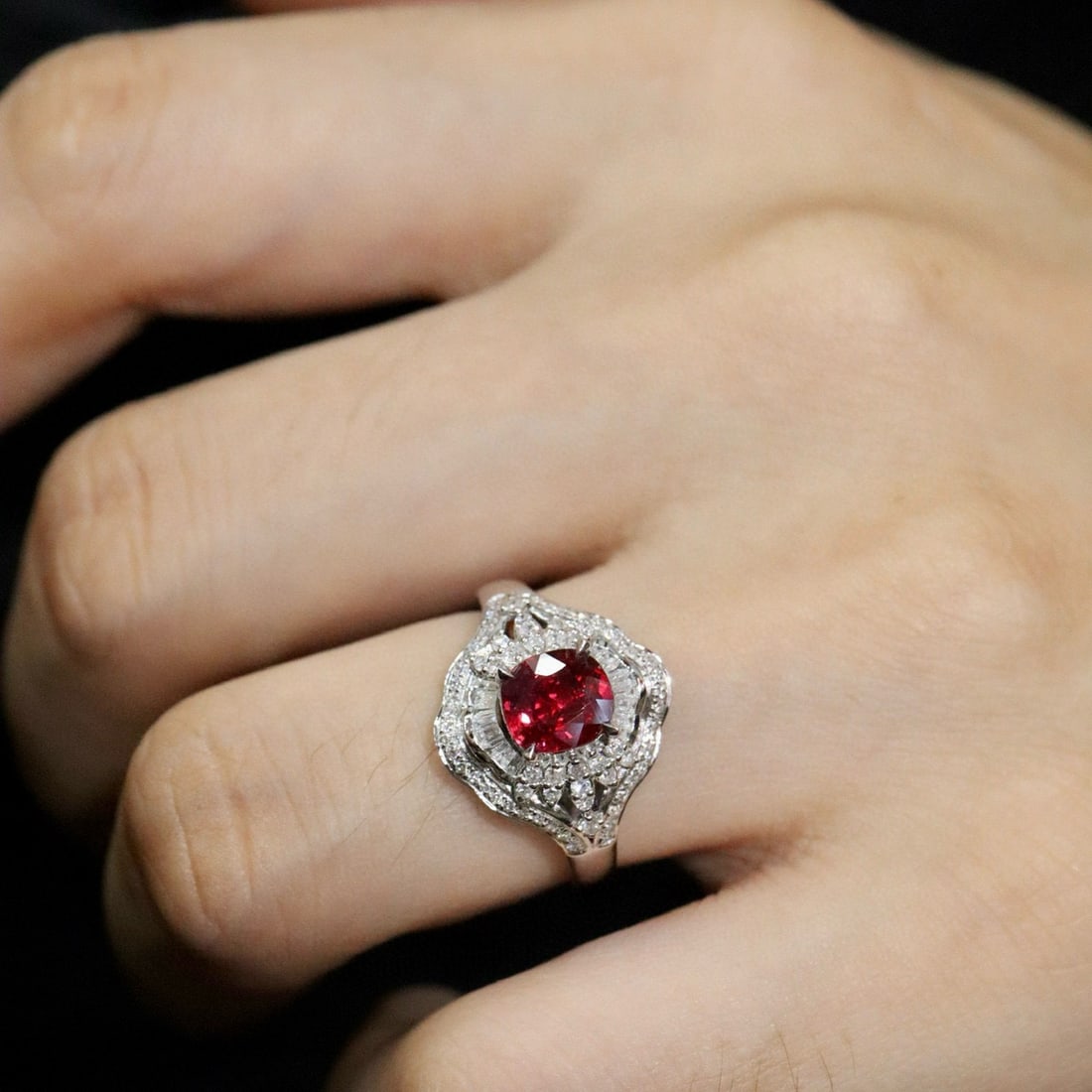 14k Gold 1.54 Ctw Natural Ruby & Diamond Ring - 6
