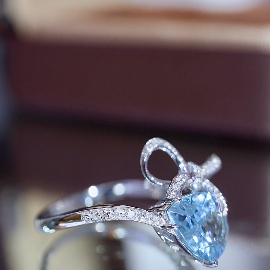 14k Gold 1.58 Ctw Natural Aquamarine & Diamond Ring - 2