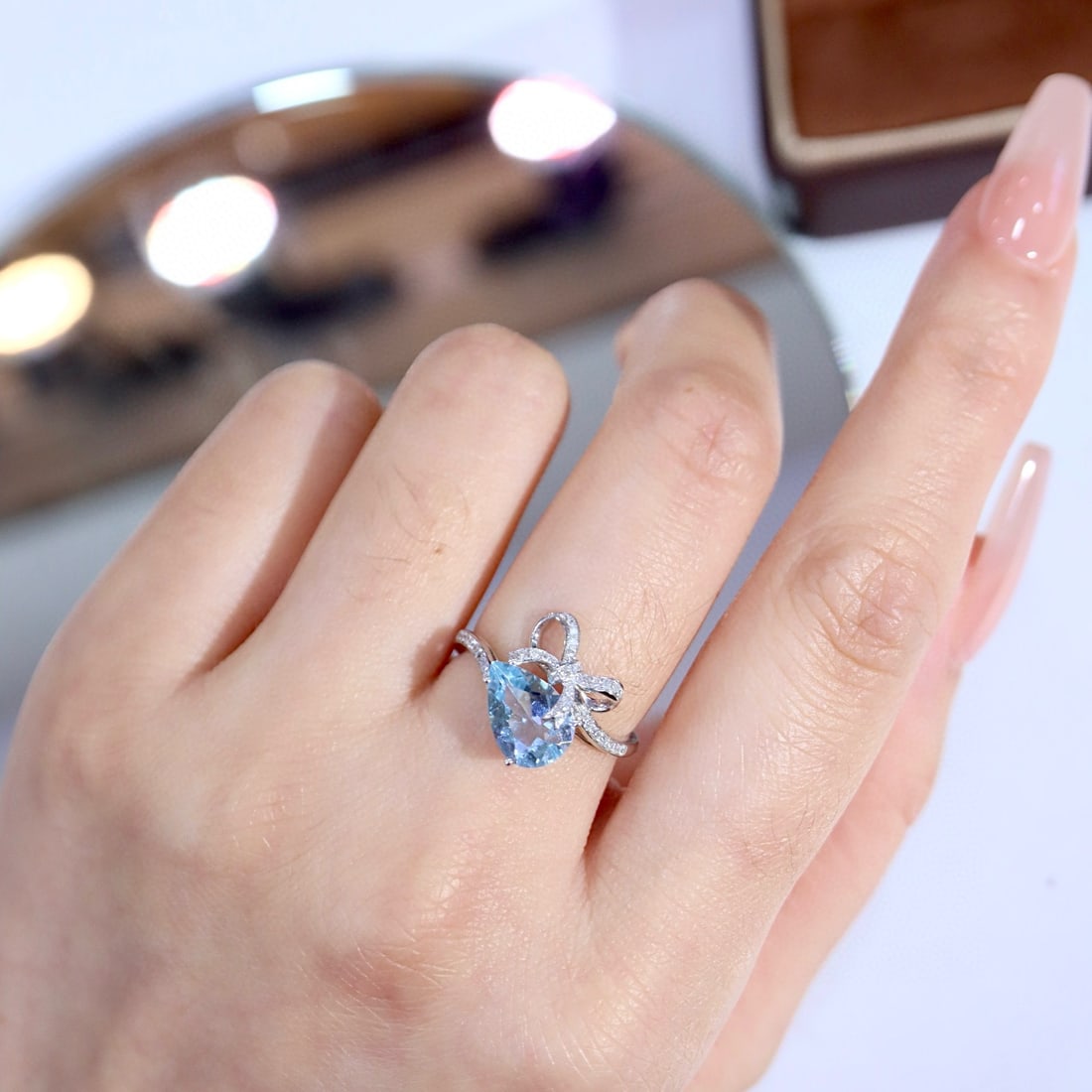 14k Gold 1.58 Ctw Natural Aquamarine & Diamond Ring - 3