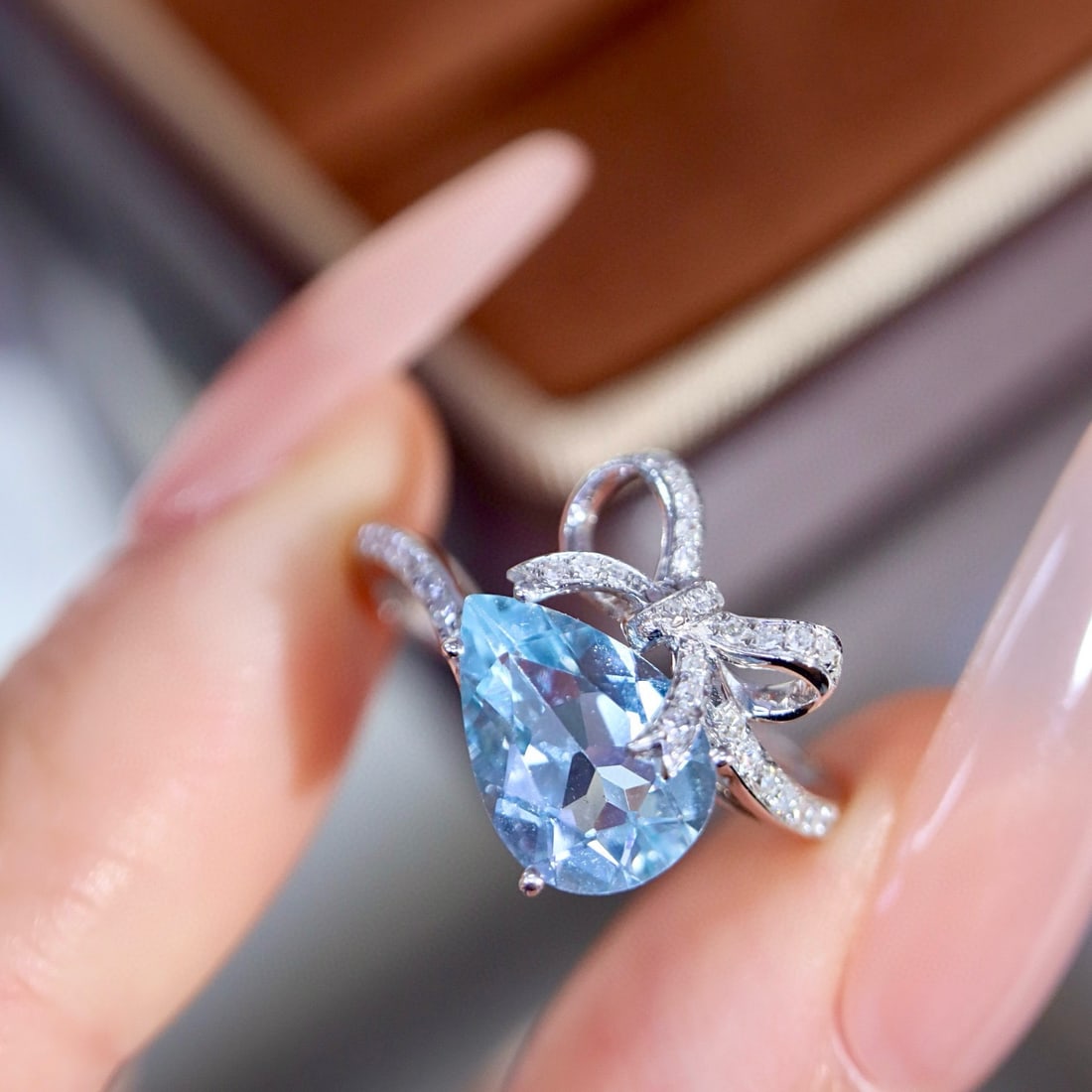 14k Gold 1.58 Ctw Natural Aquamarine & Diamond Ring - 5