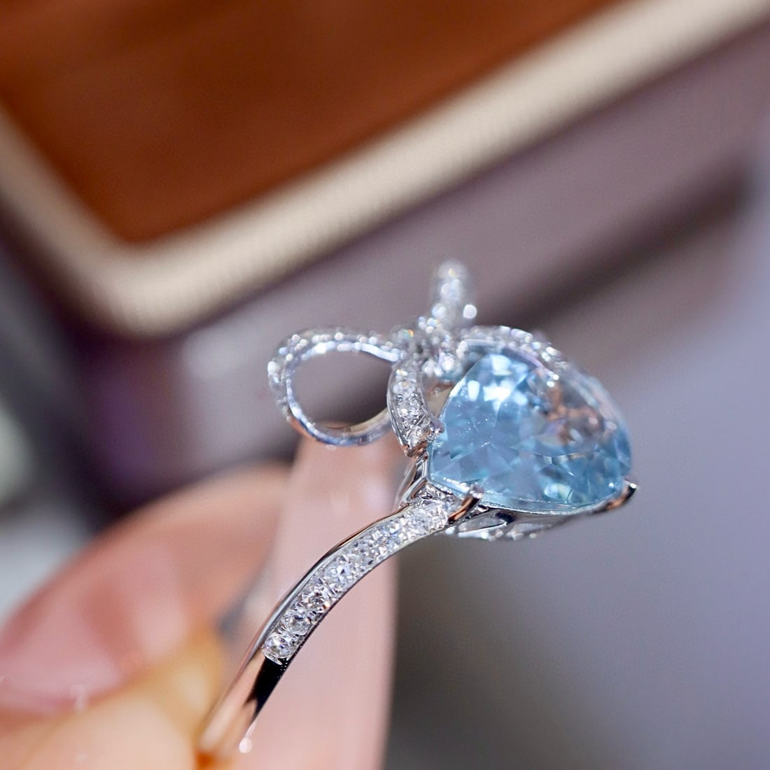 14k Gold 1.58 Ctw Natural Aquamarine & Diamond Ring - 6
