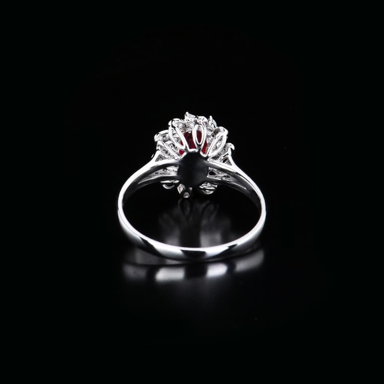 14k Gold 0.65 Ctw Natural Ruby & Diamond Ring - 3