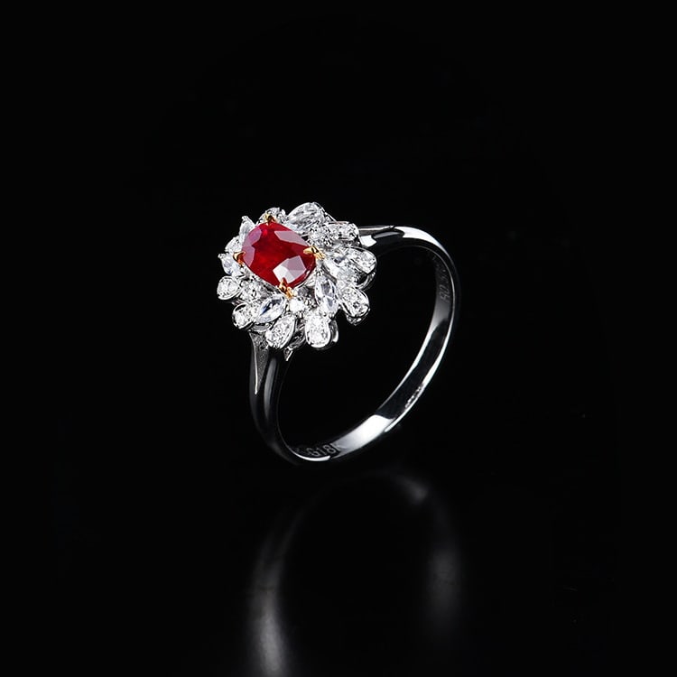 14k Gold 0.65 Ctw Natural Ruby & Diamond Ring - 4