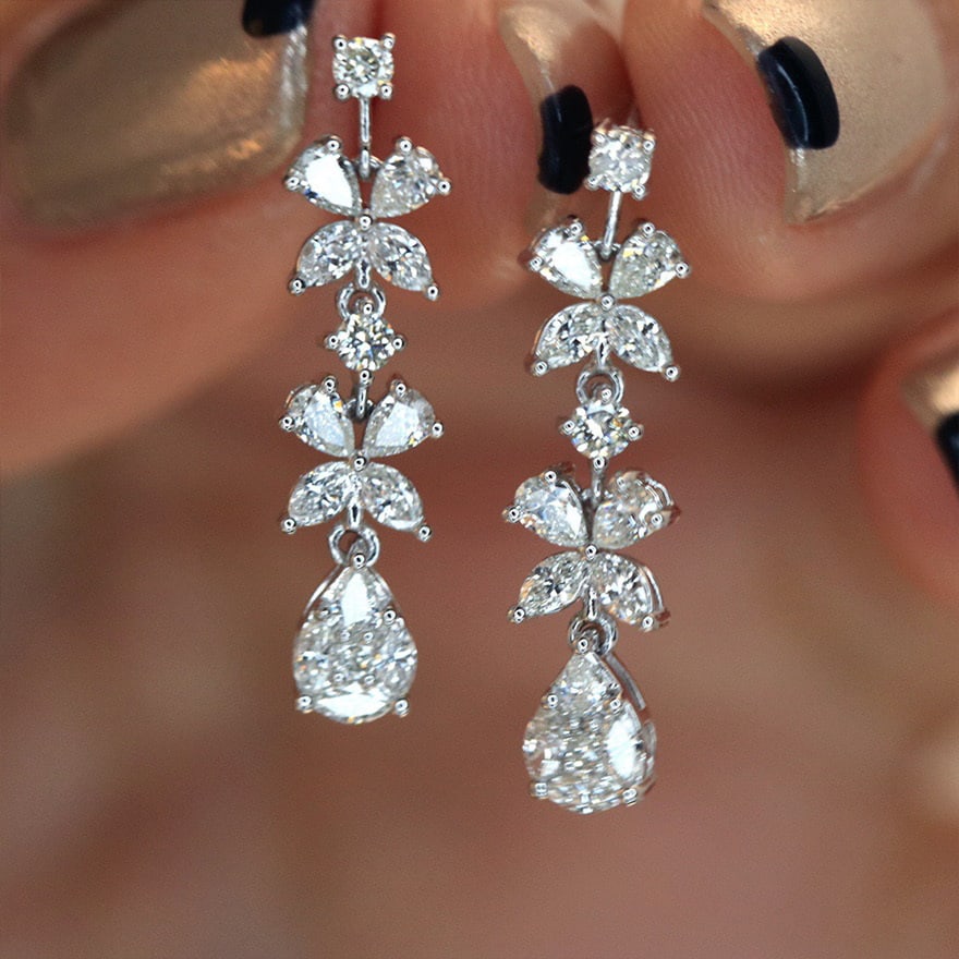 14k Gold 1.1 Ct Natural H Diamond Earrings - 3