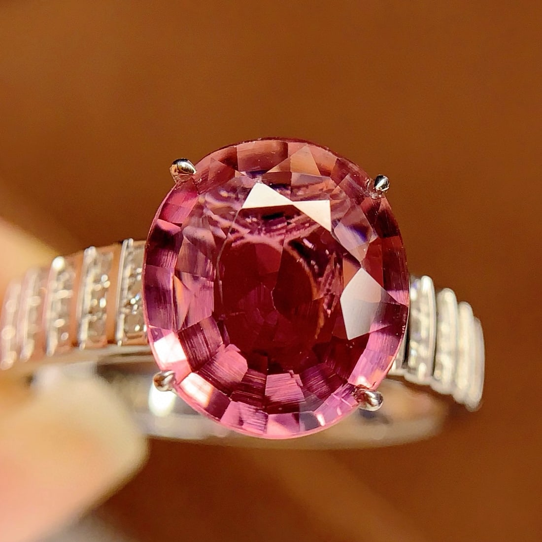 14k Gold 2.98 Ct Natural Tourmaline & Diamond Ring - 7