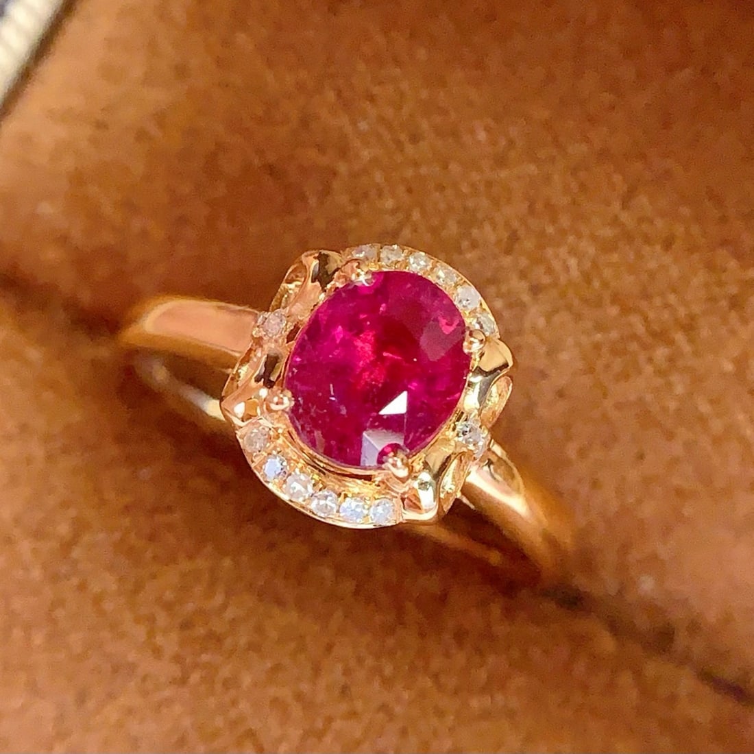 14k Gold 1 Ct Natural Tourmaline & Diamond Ring - 2