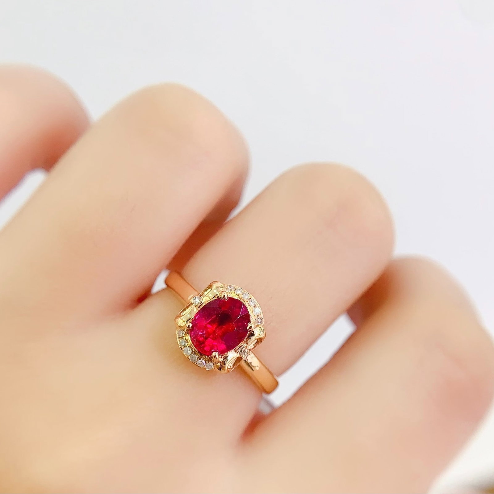 14k Gold 1 Ct Natural Tourmaline & Diamond Ring - 6