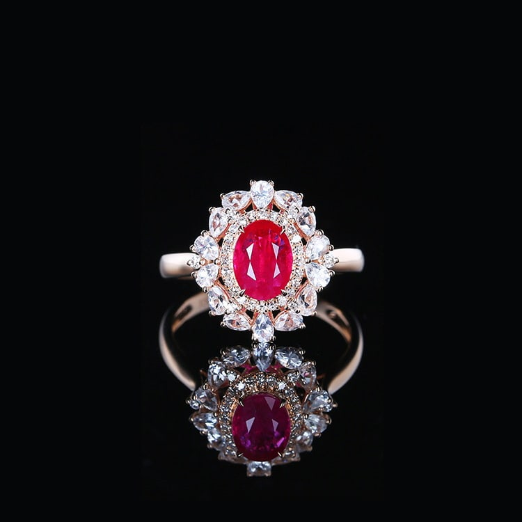 14k Gold 1.30 Ctw Natural Ruby & Diamond Ring (1 of 7)
