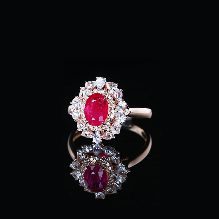 14k Gold 1.30 Ctw Natural Ruby & Diamond Ring - 2