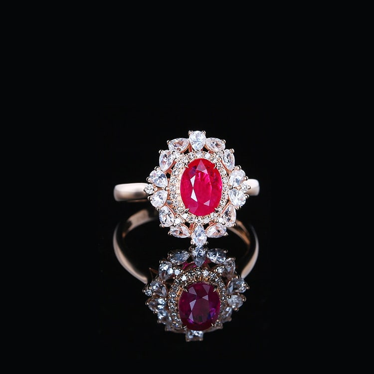 14k Gold 1.30 Ctw Natural Ruby & Diamond Ring - 3