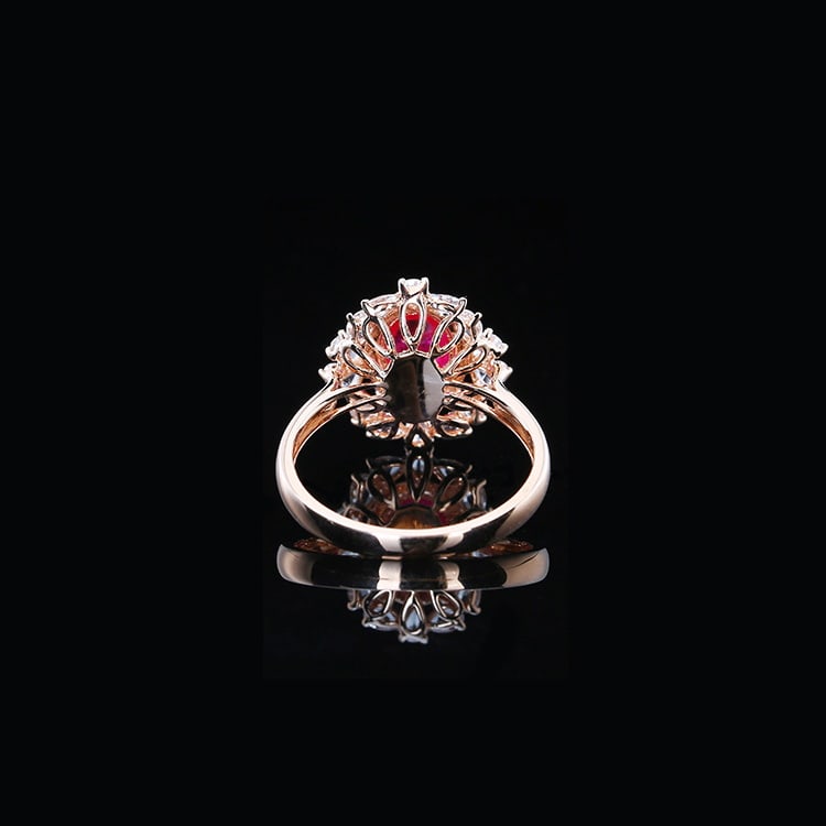 14k Gold 1.30 Ctw Natural Ruby & Diamond Ring - 4