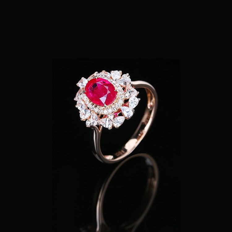 14k Gold 1.30 Ctw Natural Ruby & Diamond Ring - 5