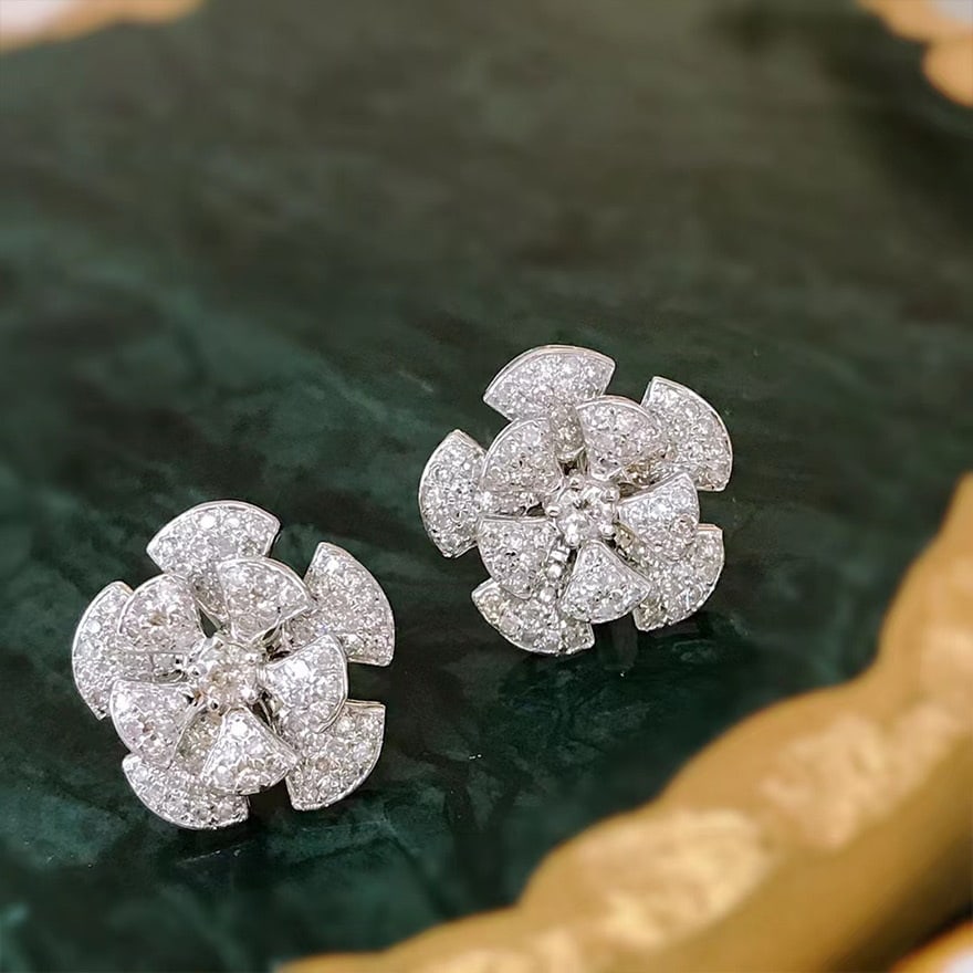 14k Gold 1 Ct Natural H Diamond Earrings - 2