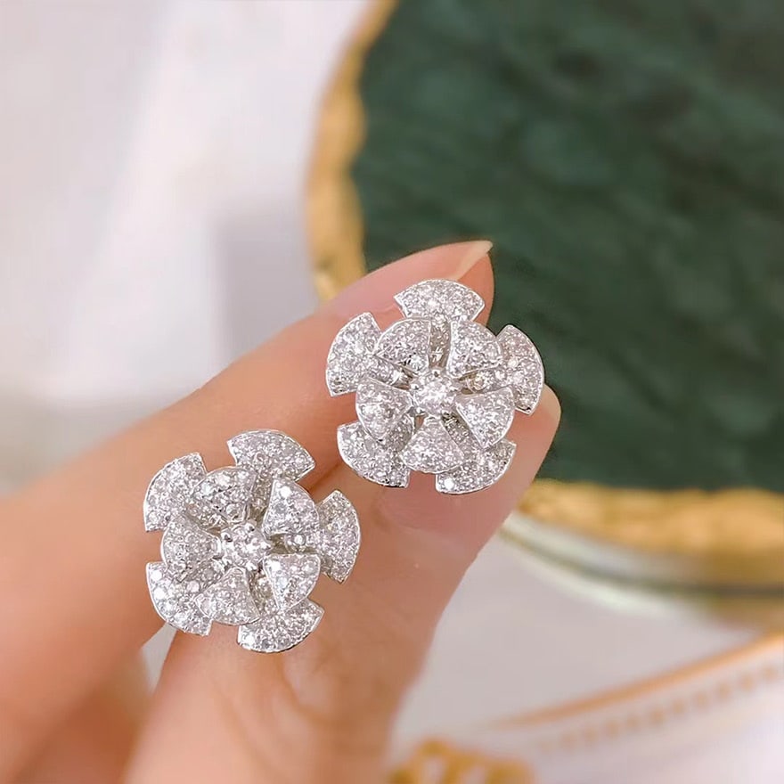 14k Gold 1 Ct Natural H Diamond Earrings - 5