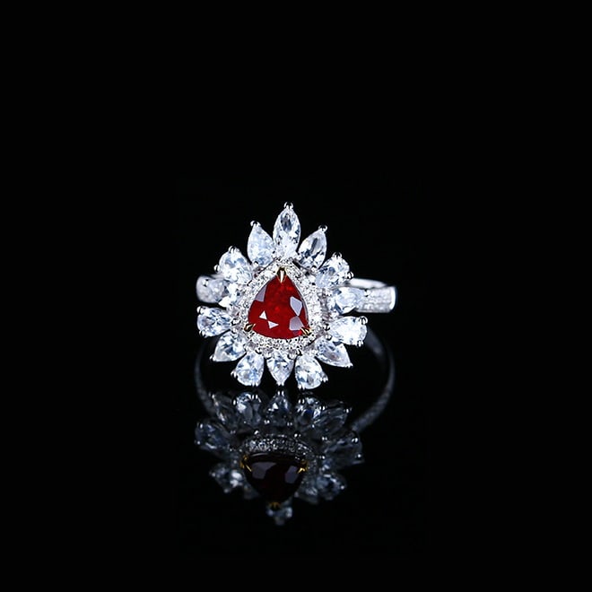 14k Gold 1.23 Ctw Natural Ruby & Diamond Ring - 2